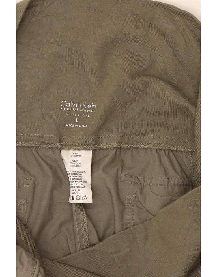 CALVIN KLEIN Womens Maternity High Waist Bermuda Shorts Large W34  Khaki DX33 - Image 3 of 3