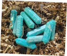 Pachamama Essentials Natural Crystal Point 10 PCS Hexagonal Double Amazonite