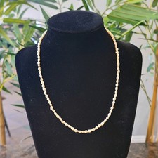 Vintage Rice Pearl Necklace with 14k Clasp 5 Beads 16"