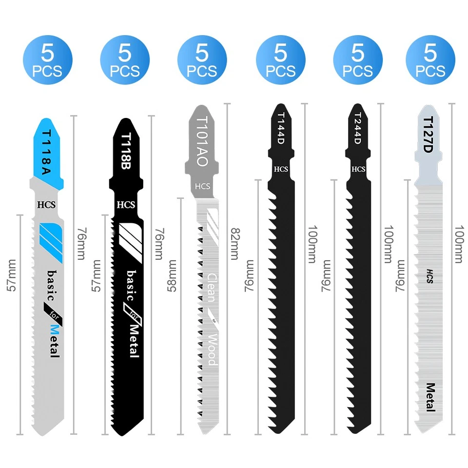 55x Stichsägeblätter T-Schaft Holz PVC Für Bosch Dewalt Makita Stichsägeblatt - Bild 2 von 4