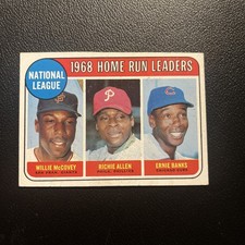 Ernie Bank McCovey Allen 1969 Topps # 6 1968 NL HOME RUN LEADERS EX Centered