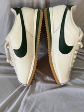 Nike White Green Low Top Leather Lace Up Athl...