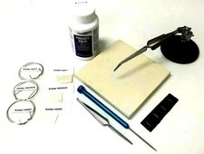 Jewelry Soldering Kit Flux Ceramic Silver Solder Board Third Hand Pick Tweezers