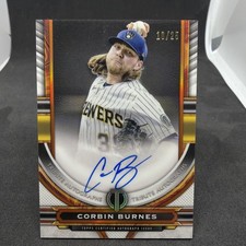 2023 Topps Tribute Tribute Autographs Corbin Burnes #TA-CB Orange /25 (AU)
