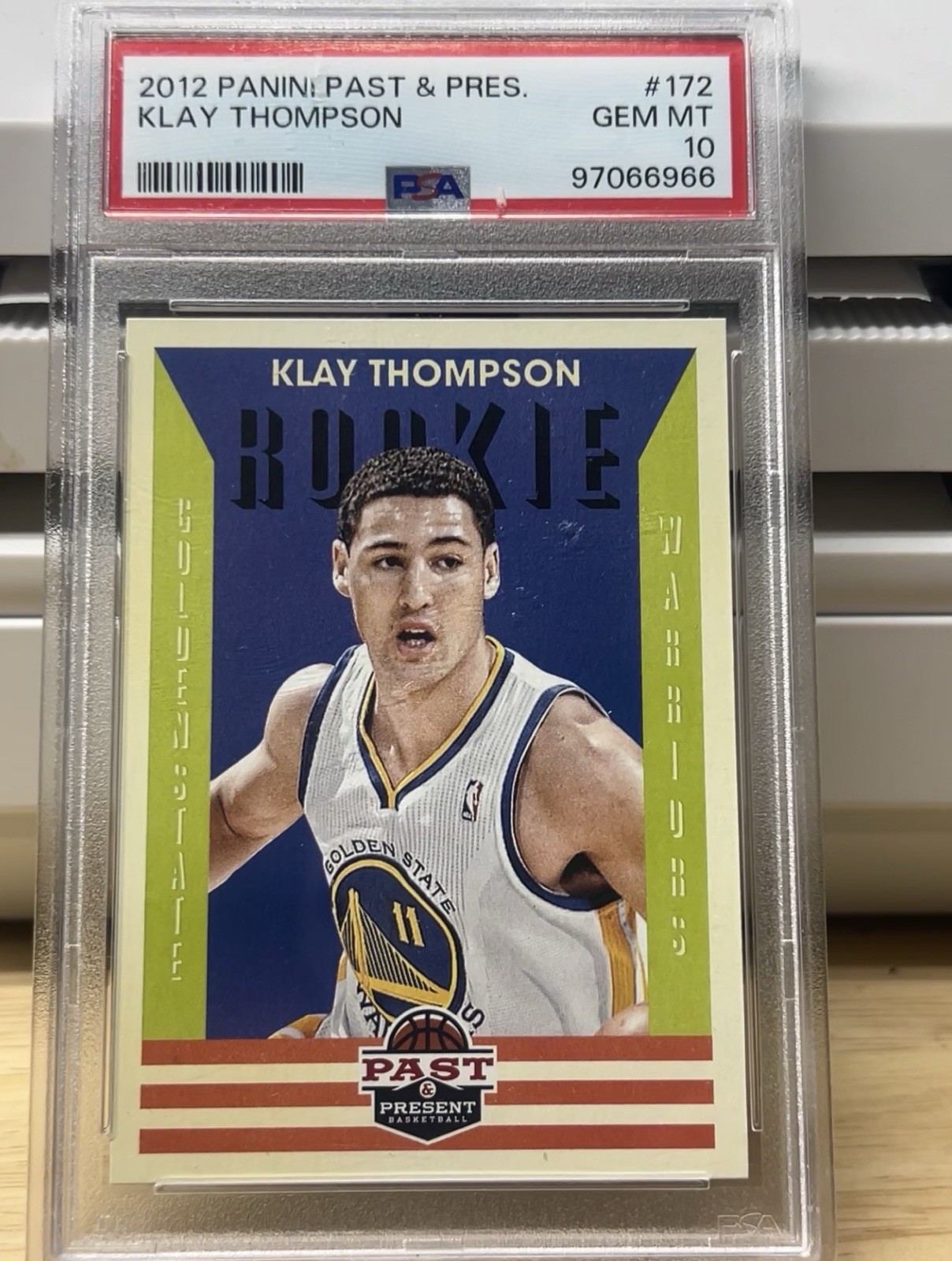 2012-13 PANINI PAST & PRESENT KLAY THOMPSON (ROOKIE) #172 WORRIORS PSA 10
