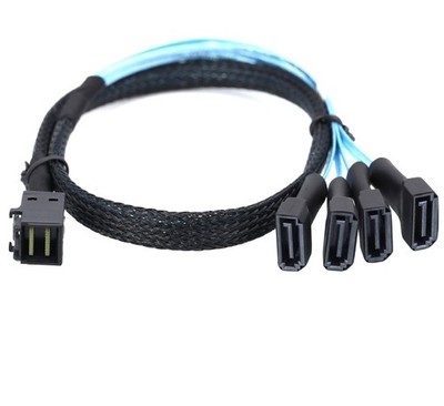SAS HD SFF-8643 to 4 SATA 7P Male Server High Speed Cable