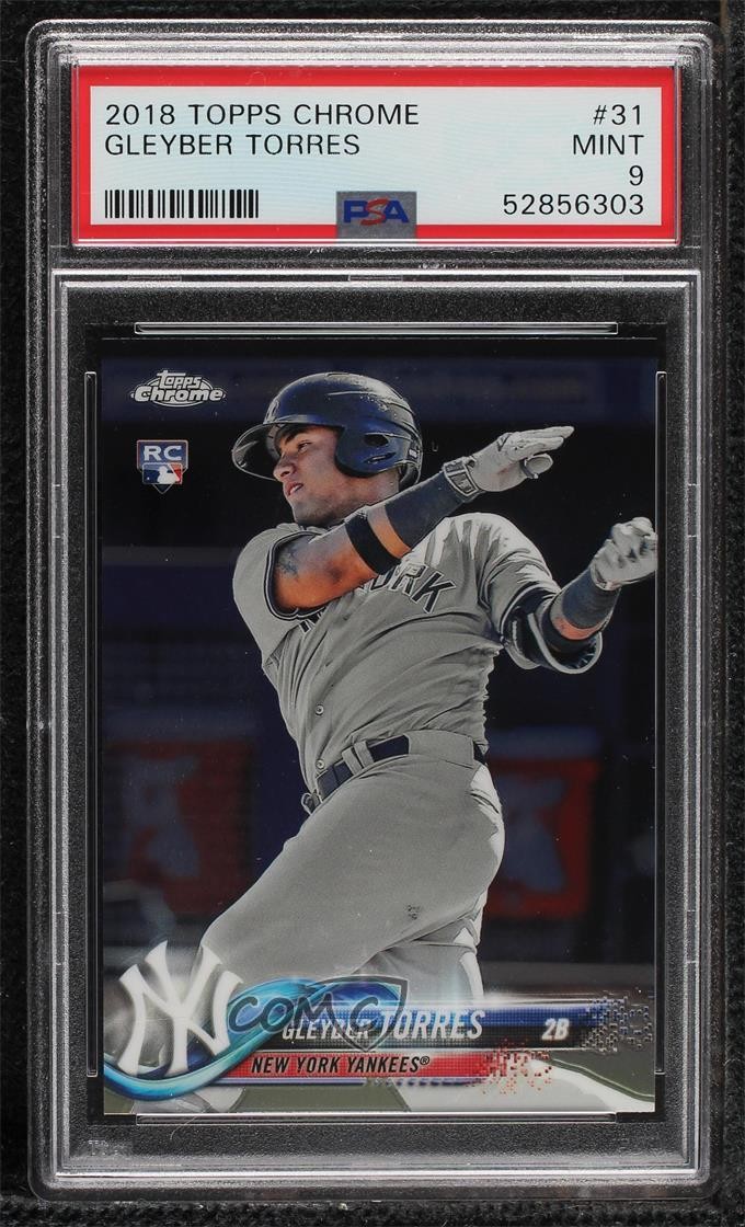 2018 Topps Chrome Gleyber Torres #31 PSA 9 MINT Rookie RC ix8