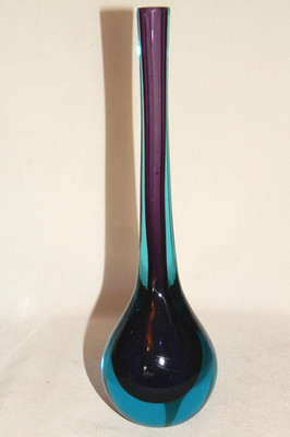 Soli fleur Vase Murano sommerso hellblau violett