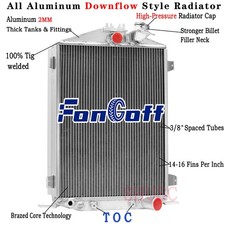 4-rows Aluminum Radiator For 1932 Ford Model Bbb High Boy Chevy Motor Config
