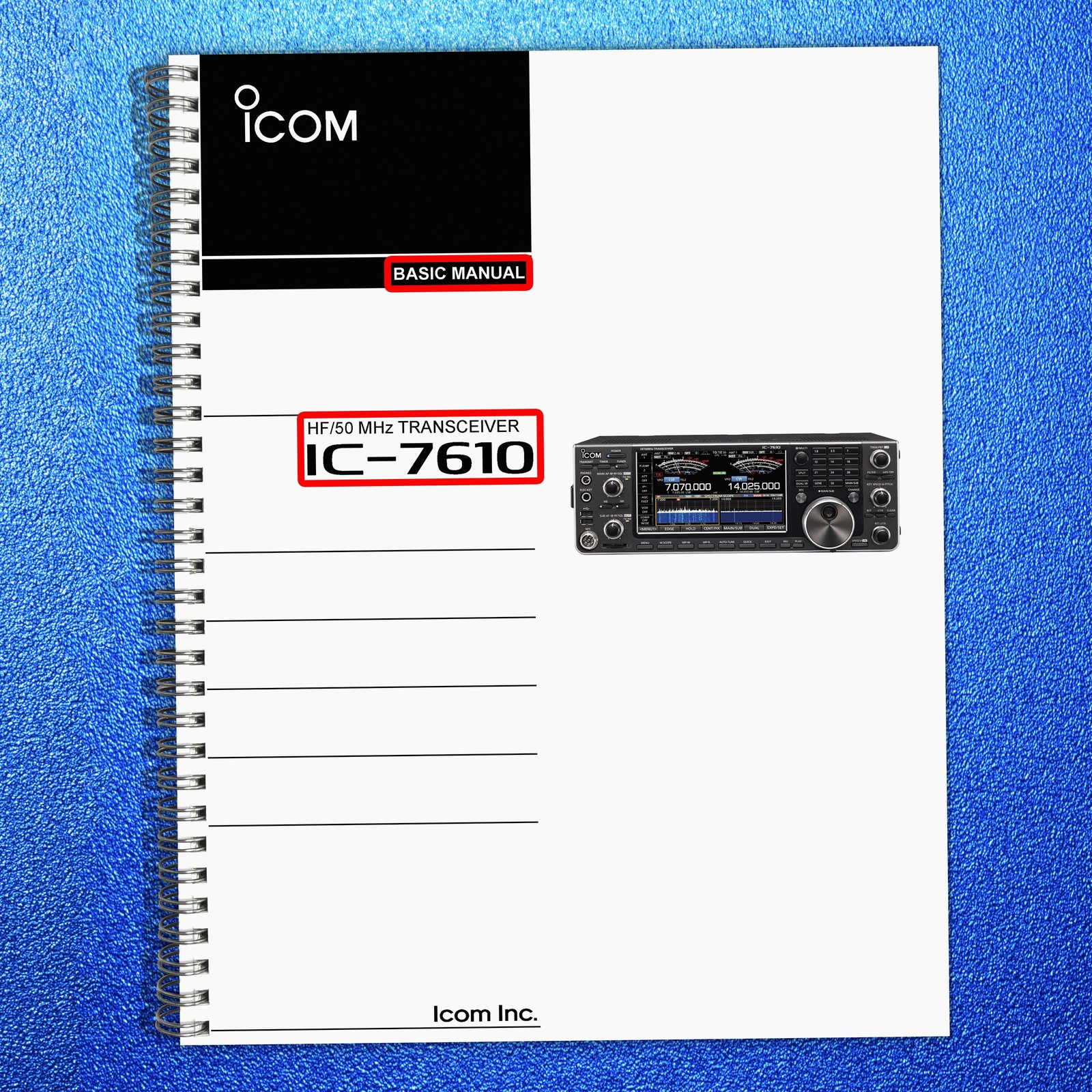 ICOM Transceiver IC-7610 Basic User Manual STEEL FASTENED - 
