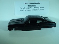 HO scale Slot Car Resin Body Black 1968 Chevy Chevelle Fits AFX 1.7 Mega-G 