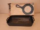 Lodge Fish Rectangular Pan Stubby Legs 1FP2 12"x"20x"3 Used Once With Box