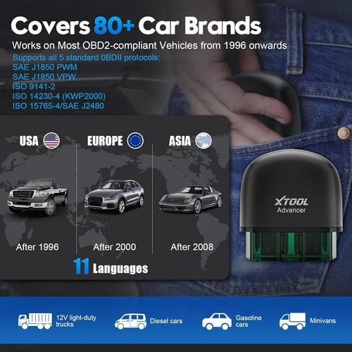XTOOL Advancer AD20 Pro Bezprzewodowy skaner OBD2 - Zdjęcie 5 z 5