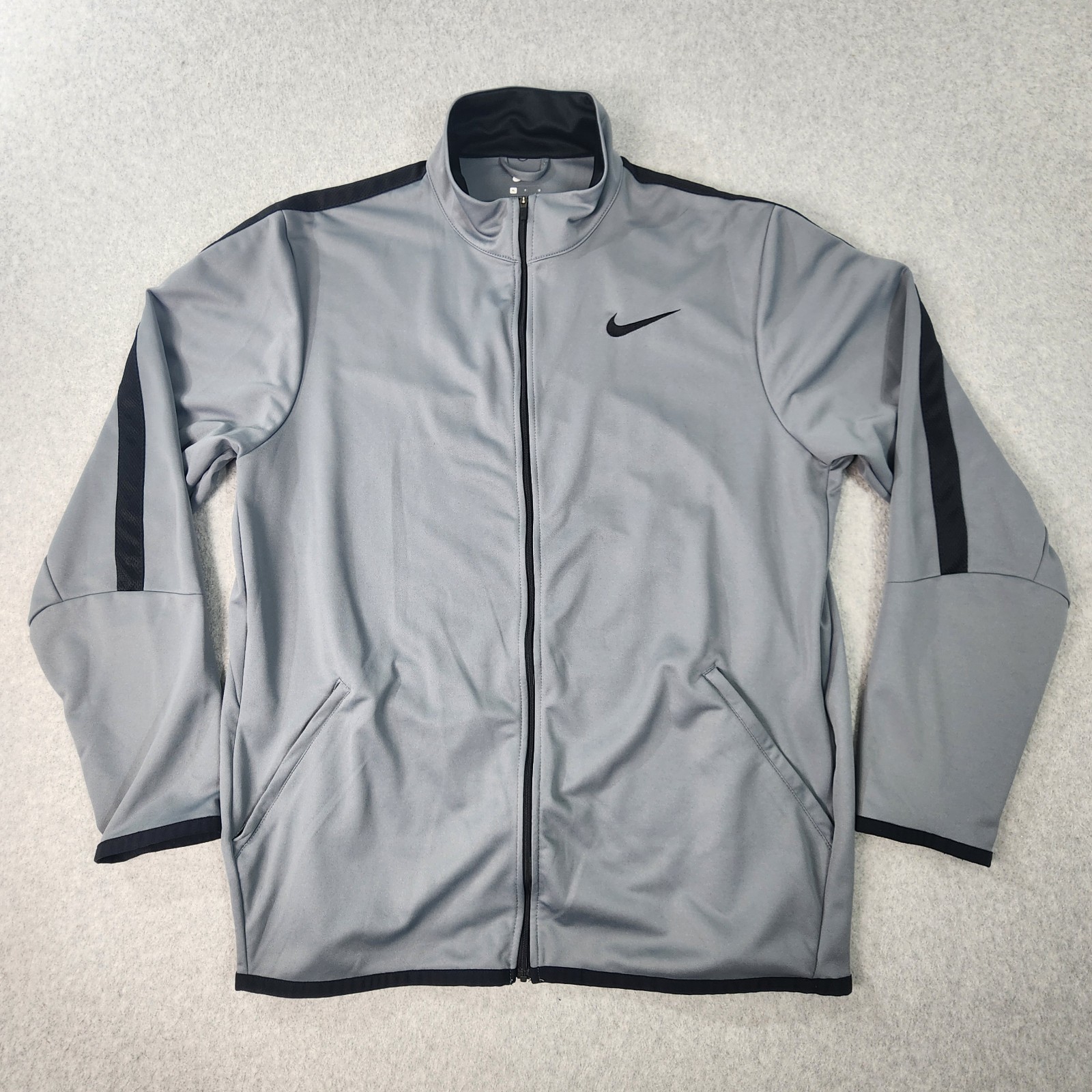 SACAI X NIKE Nike Epic Giacca Allenamento Full Zip Uomo XL Grigio Nero Tasche Zip 800181 065