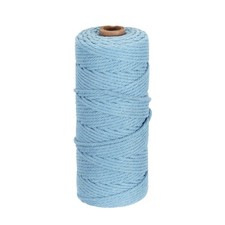 3mm x 109 Yard Elegant Blue Cotton Macrame Rope, 2 Strands Twisted Cotton Cord