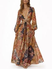 Zimmermann 100% Cotton Pattie Patchwork Long Dress AU 3 Maxi Romantic Resortwear