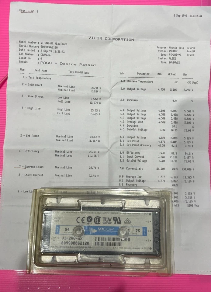 VI-2W0-MX VICOR INDUSTRIAL ISOLATED DC/DC CONVERTER 24V 100W 5V 75W NEW! - Image 2 of 3