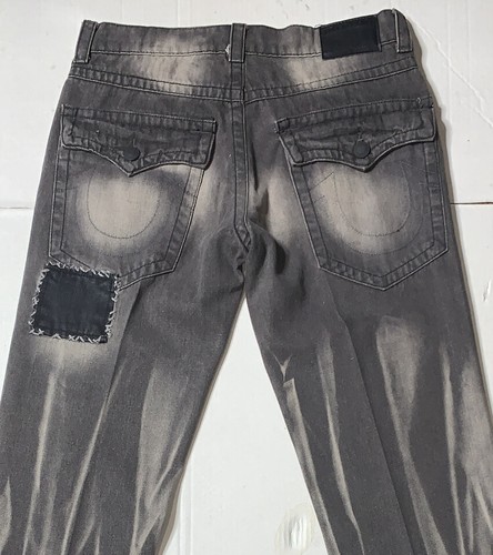 Preowned- True Religion Distressed Relaxed Straight Denim Jeans Mens (Size 32) - Picture 10 of 11
