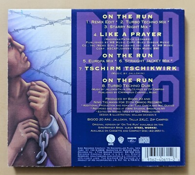 BiGod 20- On The Run CDS- 8TRK MAXI-SINGLE! CLASSIC EBM! AND A
