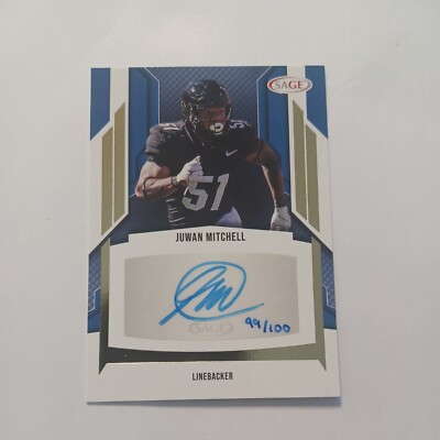 2024 Juwan Mitchell Gold #99 of 100 football cards rookie autographed  special | eBay