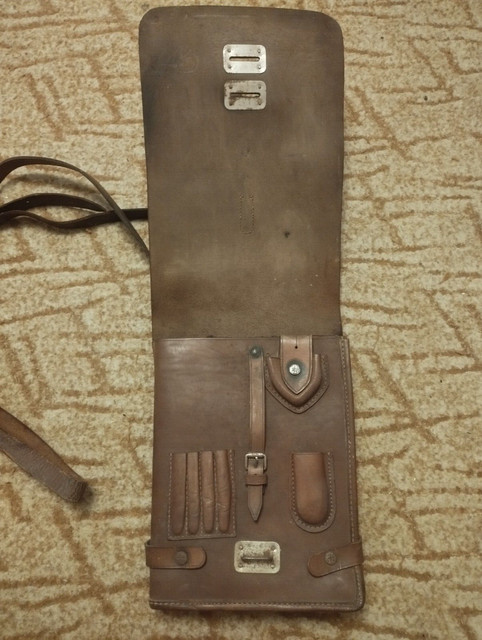 German leather military document map case, WWll (sold)