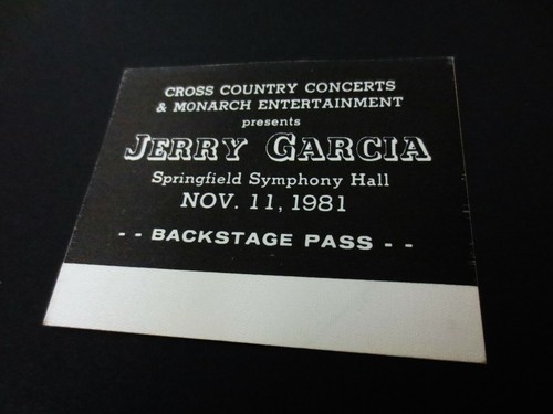 Jerry Garcia Backstage Pass Massachusetts Springfield 11/11/1981 Grateful Dead - Imagen 6 de 12