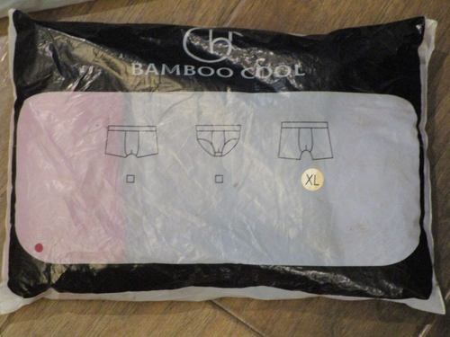 BAMBOO COOL 4 PACK BREATHABLE BOXER BRIEFS (RD/BL/BK/ GY) SIZE XL