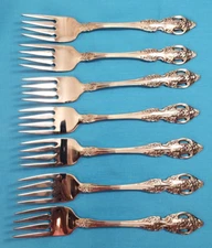 7 Oneida SSS  Renoir Pembrooke Salad Forks 6 3/4" By Oneida Stainless Flatware