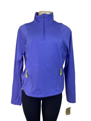 Layer 8 Womens Half-Zip Long Sleeve Pullover Jacket Purple Size M - New