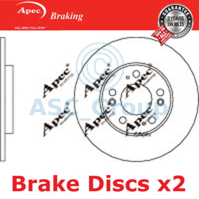 2x Apec BRAKING 276mm Solid OE Qualität Ersatzteil Bremsscheiben (Paar) DSK3005
