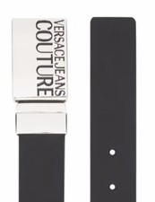 Versace Jeans Couture L97644 Men's Black Logo Plaque Belt 90  36US