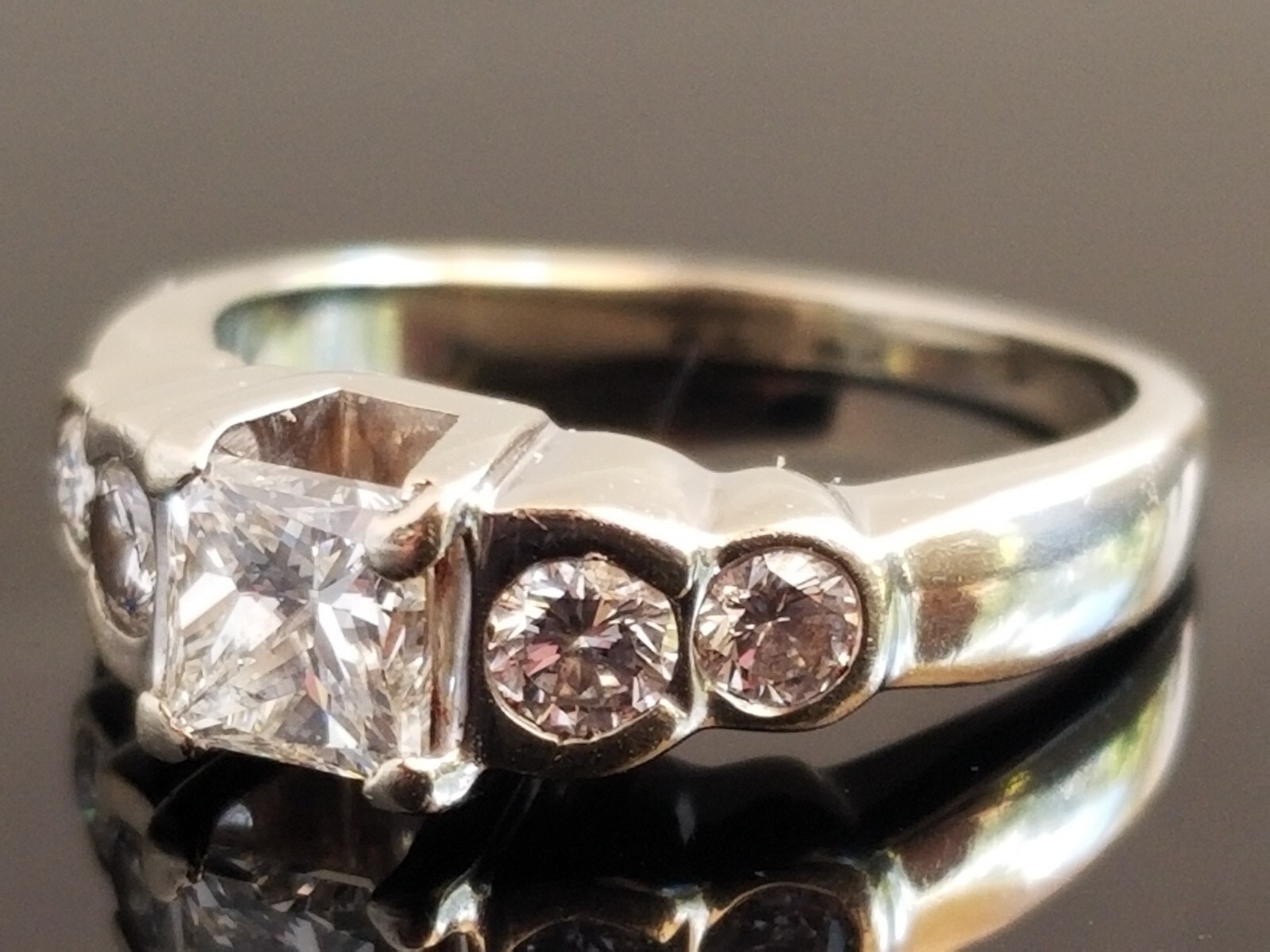 Quality Crafted Princess Solitaire Round Accent D… - image 3