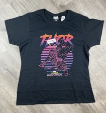 NUEVO CON ETIQUETAS Camiseta Top Marvel Thor Ragnarok Para Mujer Talla XL Solar Negra Neón Fluorescente