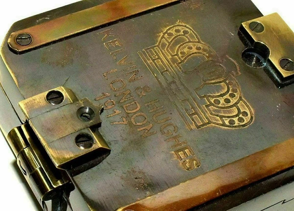 Vintage Brass Compass Kelvin & Hughes London 1917 Compass Marine Nautical Style - Image 2 of 3