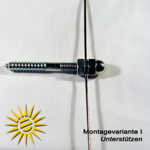 2x Fijación de puntos para cable de acero inoxidable de 2 mm con gancho para correr sin toldo de vela solar - Imagen 3 de 10