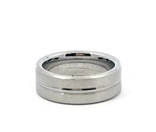 Triton Cobalt Center Bead Groove Comfort Fit 8mm Band Ring