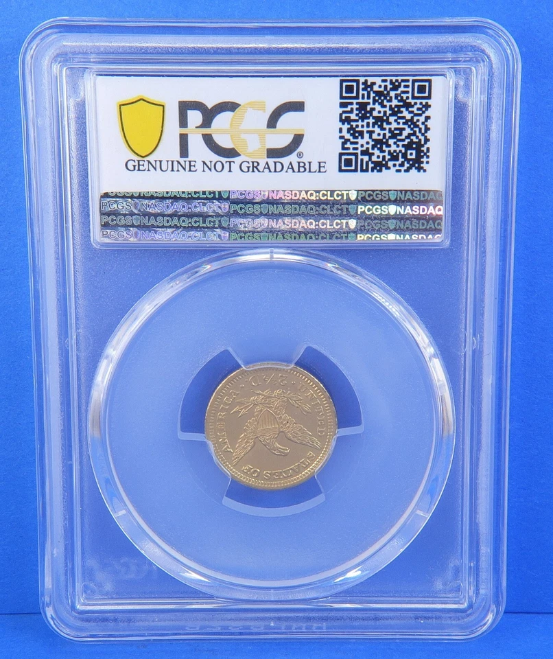 1901 Liberty Head $2.50 Quarter Dollar PCGS Certified Gold Coin UNC Detail  - Image 2 of 2