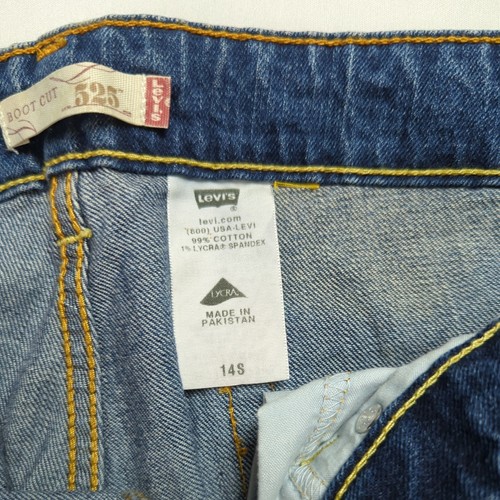 Levis 525 Womens 14S Size Jeans Denim Pants Bootcut Medium Wash Blue High Rise - Picture 4 of 10