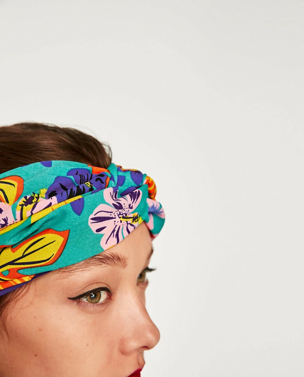 Z ZARA TROPICAL FLOWER TURBAN STYLE HEADBAND HEAD BAND FLORAL