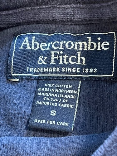 Vintage 2 Abercrombie & Fitch Herren Waffe Strick Langarm Thermo klein grau + blau - Bild 12 von 15