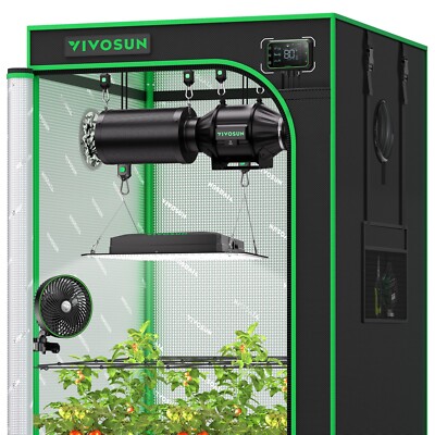 VIVOSUN 2.7X2.7FT Smart PRO Grow Tent Kit 150W Grow Light & 4'' Inline Fan & E42A