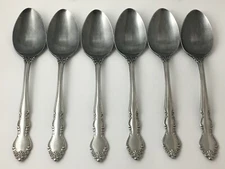 6 Reed & Barton FLAMBEAU Stainless Rebacraft Soup Spoons Silverware Flatware
