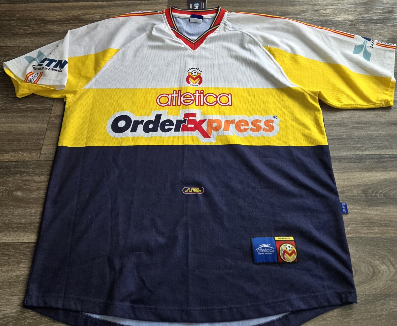 Atletica Monarcas Morelia 2000 Training Futbol Soccer Jersey Size XL Rare Y2K