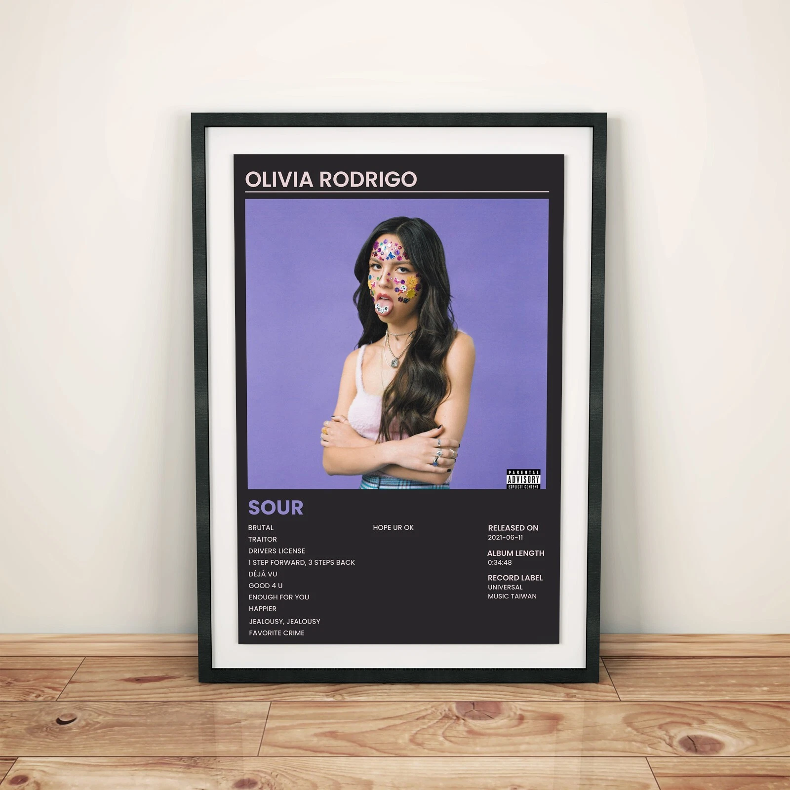 Olivia Rodrigo Sour Album Cover Music Poster. Great gift!