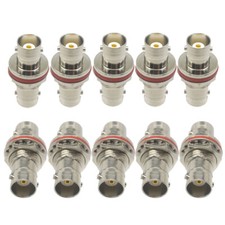 10PC BNC Female to BNC Female Jack Nut bulkhead RF coaxial Adapter O-Ring Panel 
