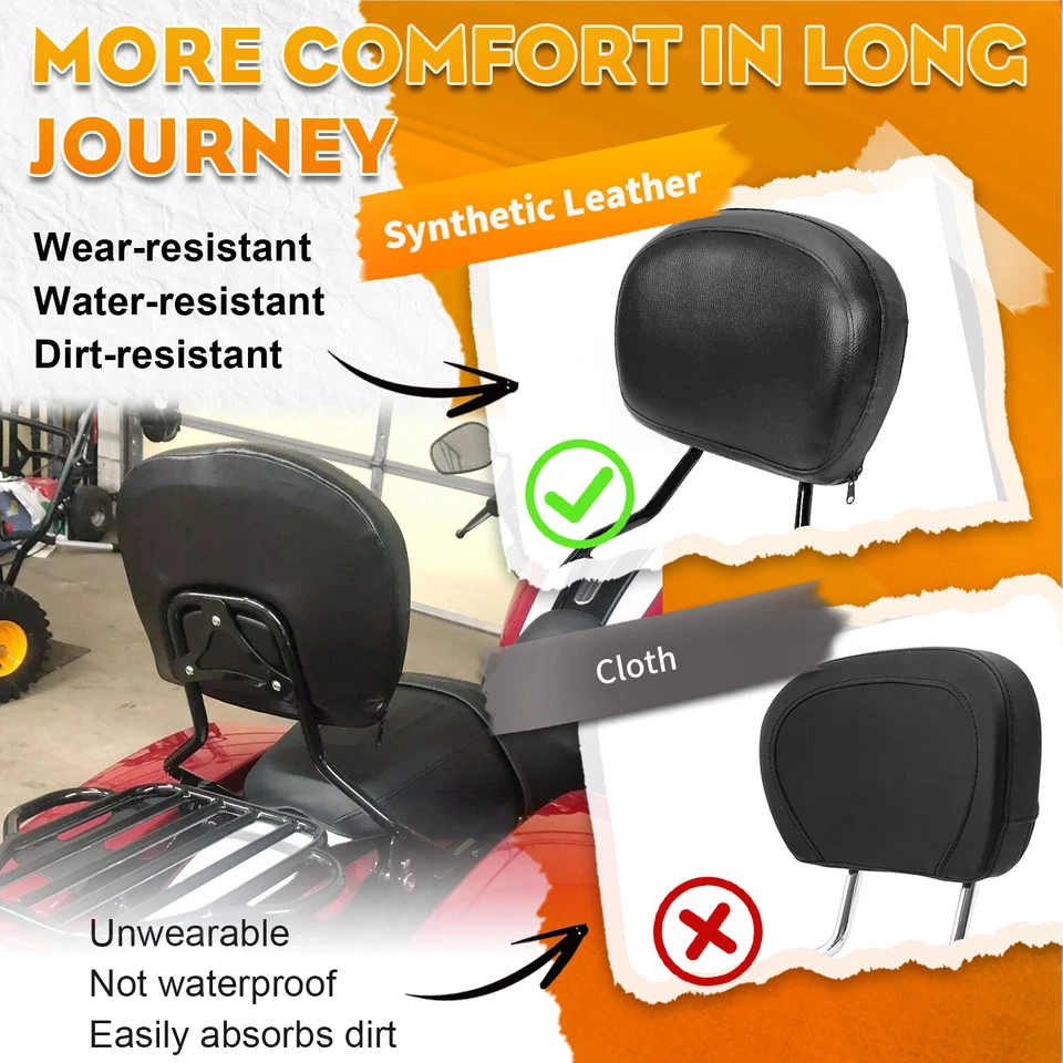 Detachable Backrest Sissy Bar For Harley Touring Street Glide Road King 09-25 - Image 4 of 4