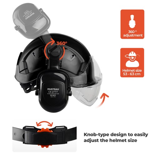 Mustbau Chainsaw Safety Helmet Forestry Hard Hat With Visor Goggles and Ear muff - Picture 31 of 57