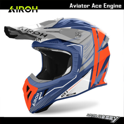 HELM AIROH FIBER CROSS ENDURO AVIATOR ACE 2 ENGINE CERULEAN ECE 22.06
