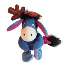 Disney Reindeer Eeyore Beanie Bean Bag Plush Toy 9" Winnie the Pooh Christmas