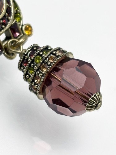 HEIDI DAUS "Artful Elegance" Crystal Beaded Drop Earrings - Burgundy - NIB - Picture 11 of 11